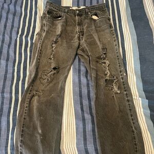 Distressed Black Jeans